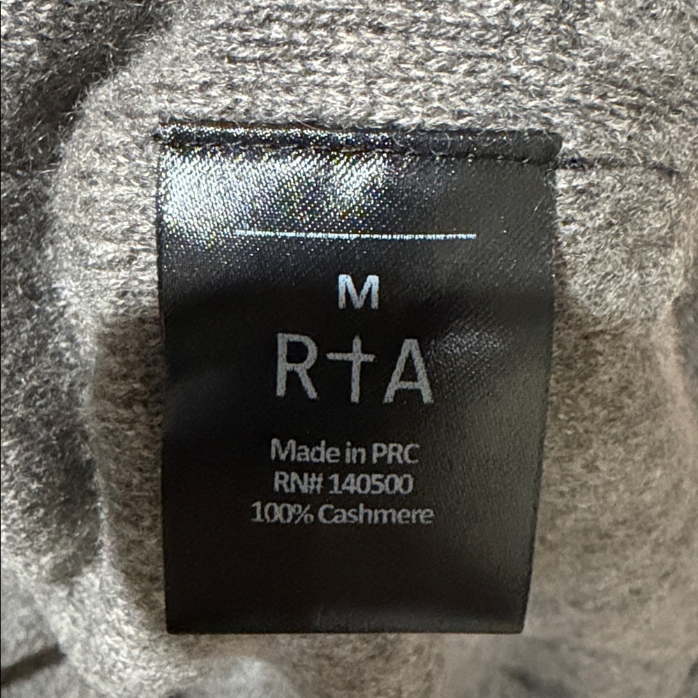 $645 New RTA 100% Cashmere Rocco Sweater in Mocha - Picture 5 of 7